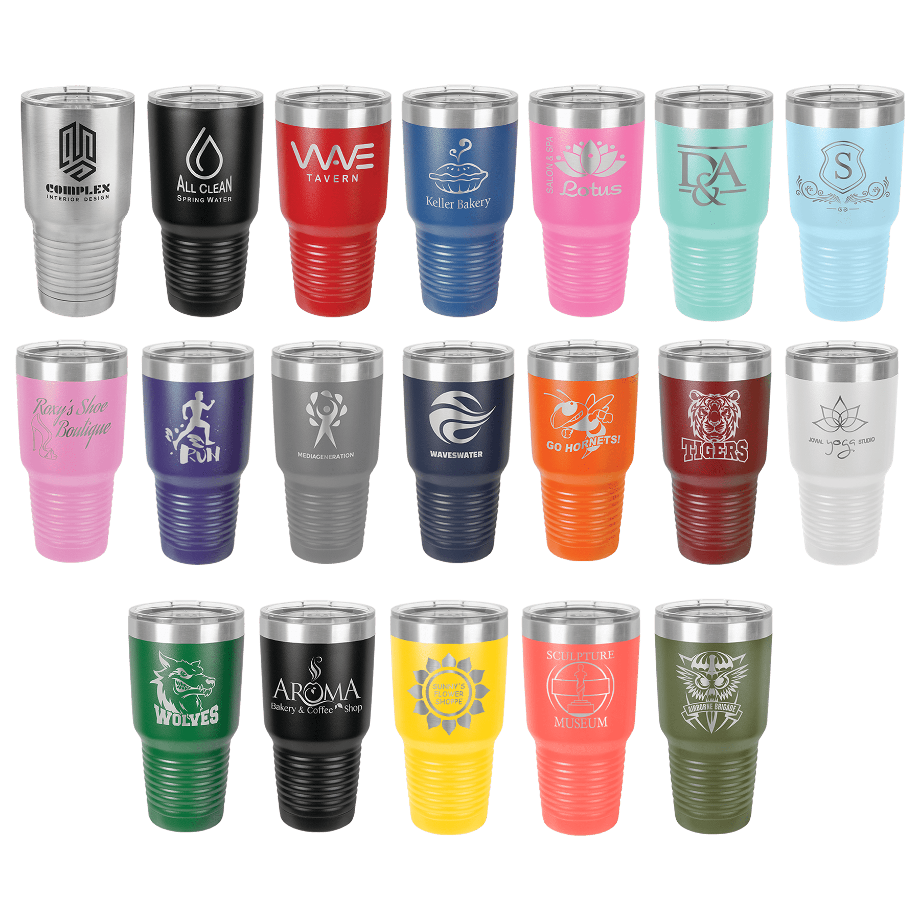 Polar Camel 30 oz. Vacuum Insulated Ringneck Tumbler with Clear Lid - Personalized