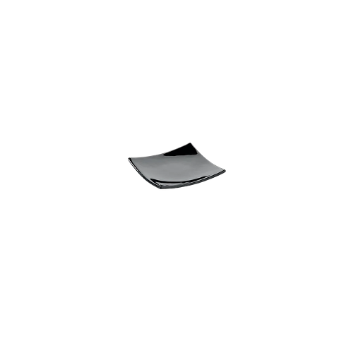 Black Glass Miniature Plate - 10 cm x 10 cm - Set of 12 | 5034.01
