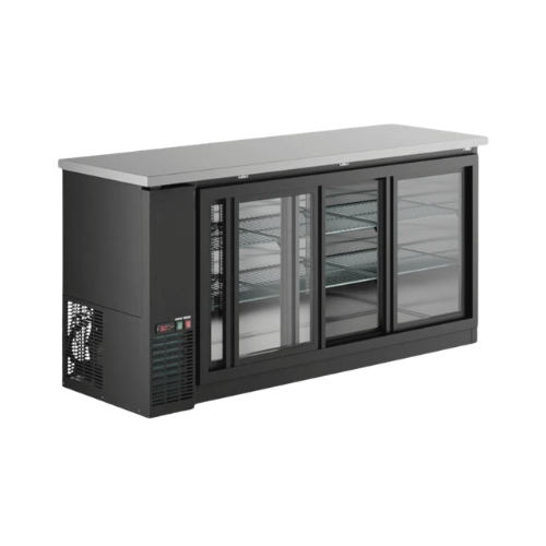 Hurakan 72'' Back Bar Cooler w/ Sliding Glass Doors - HKN-GBB2472GSE