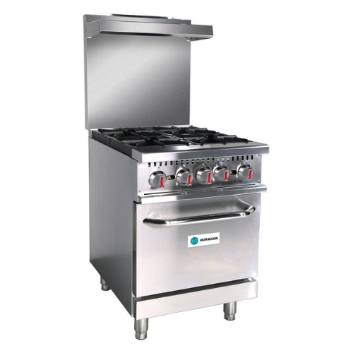 Hurakan 24" Commerical Gas Range, 4x Burner - HKN-XRFG24O4A