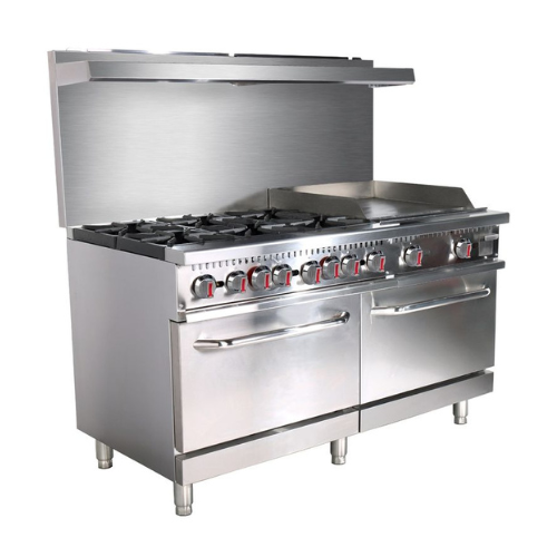 Hurakan 60'' Gas Range, 6 burners, Griddle - HKN-XRFG60O6G24A