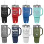 Polar Camel™ 40 oz. Travel Mug with Handle, Straw Included - Personalized