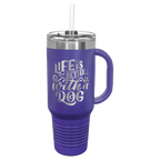 Polar Camel™ 40 oz. Travel Mug with Handle, Straw Included - Personalized