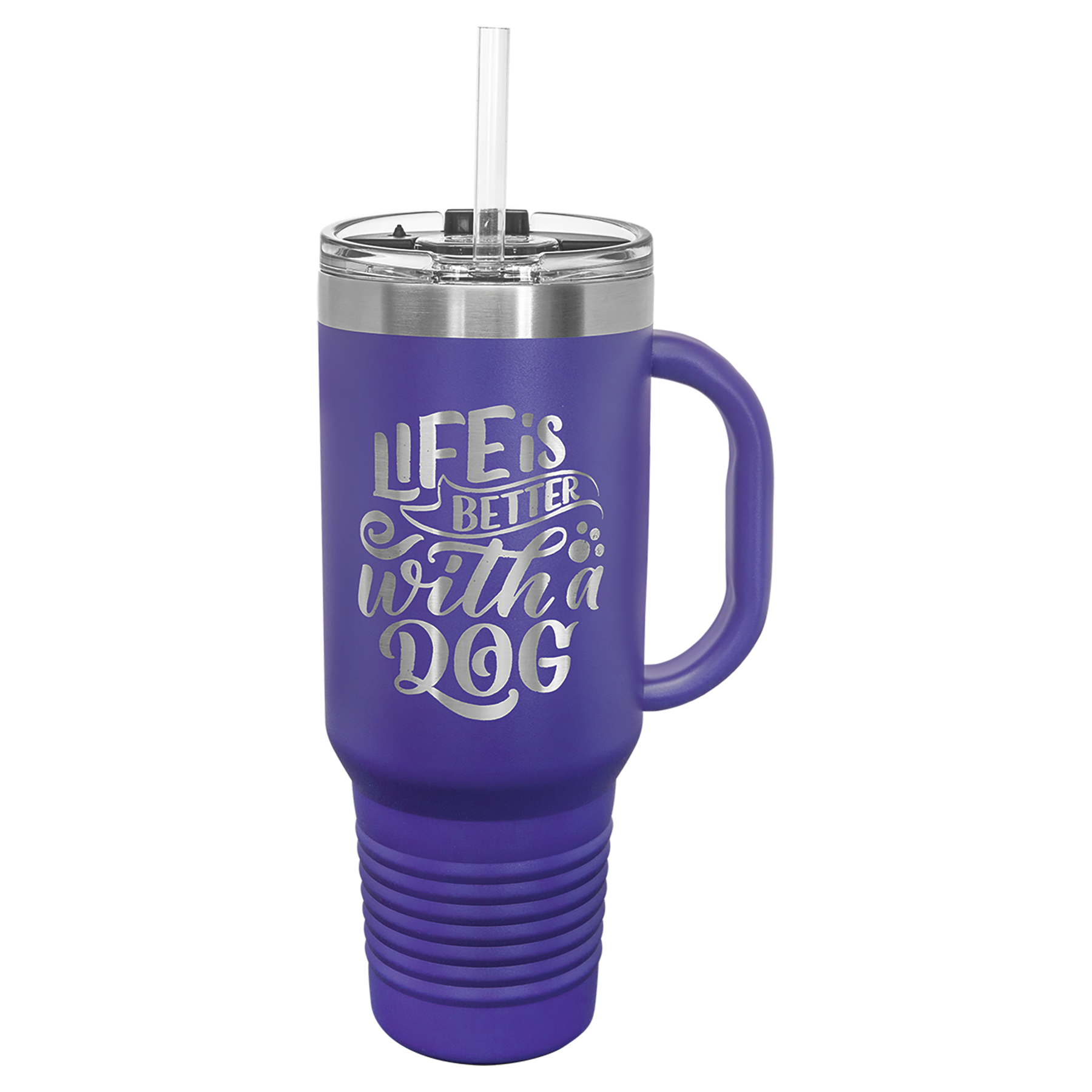 Polar Camel™ 40 oz. Travel Mug with Handle, Straw Included - Personalized