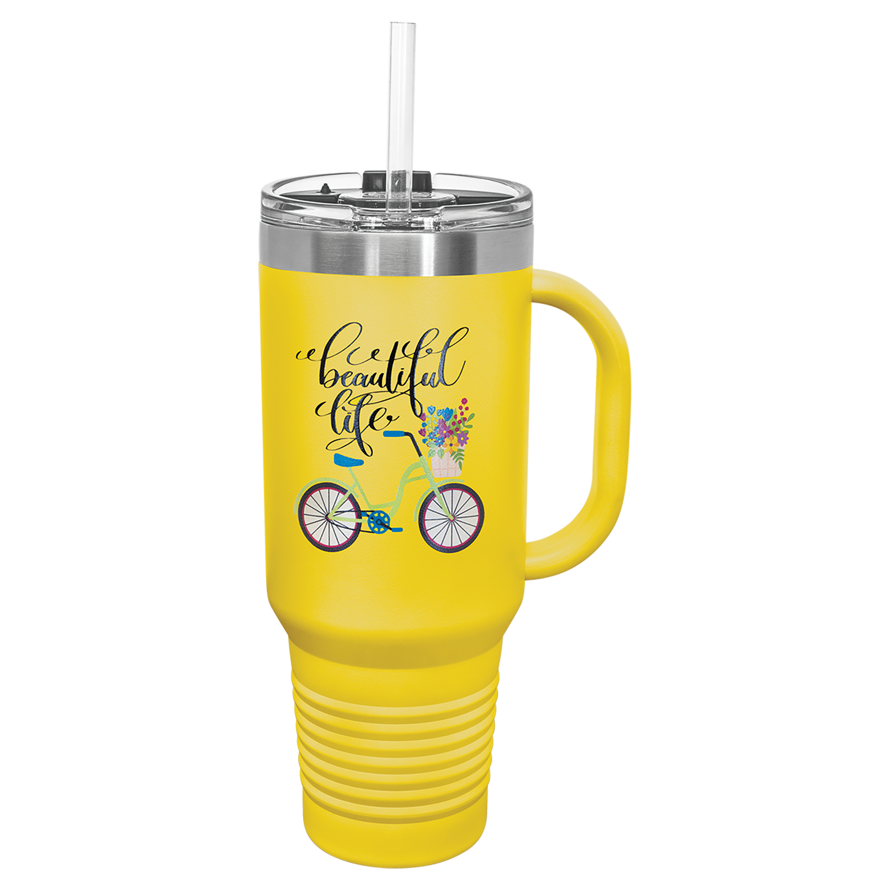 Polar Camel™ 40 oz. Travel Mug with Handle, Straw Included - Personalized