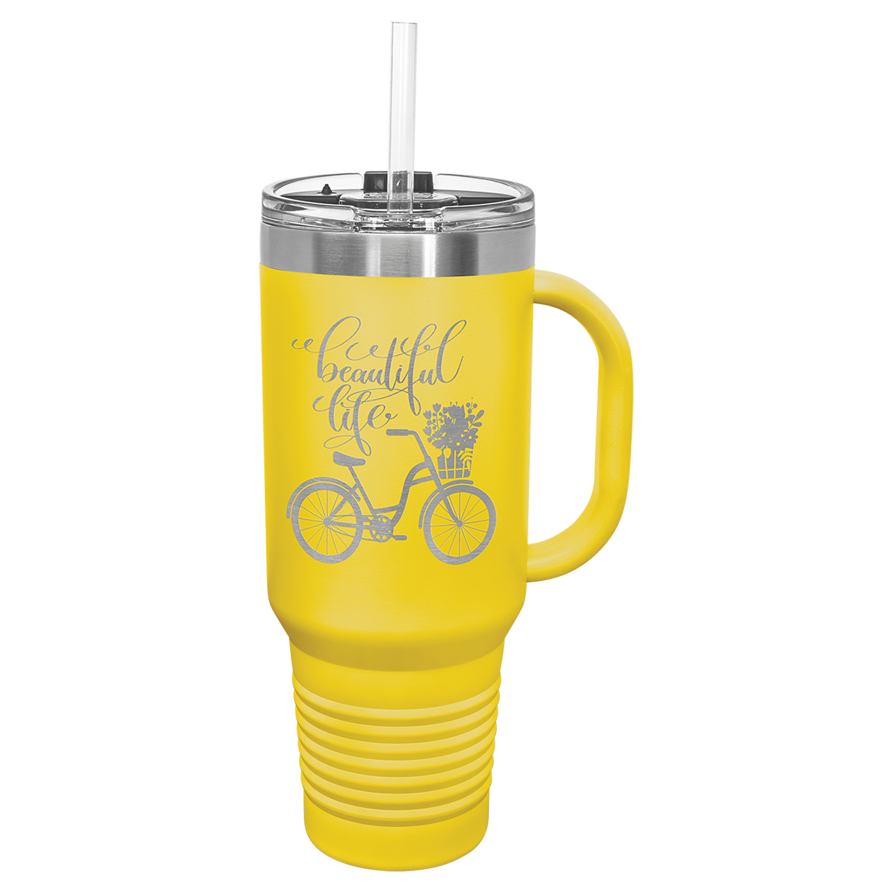Polar Camel™ 40 oz. Travel Mug with Handle, Straw Included - Personalized