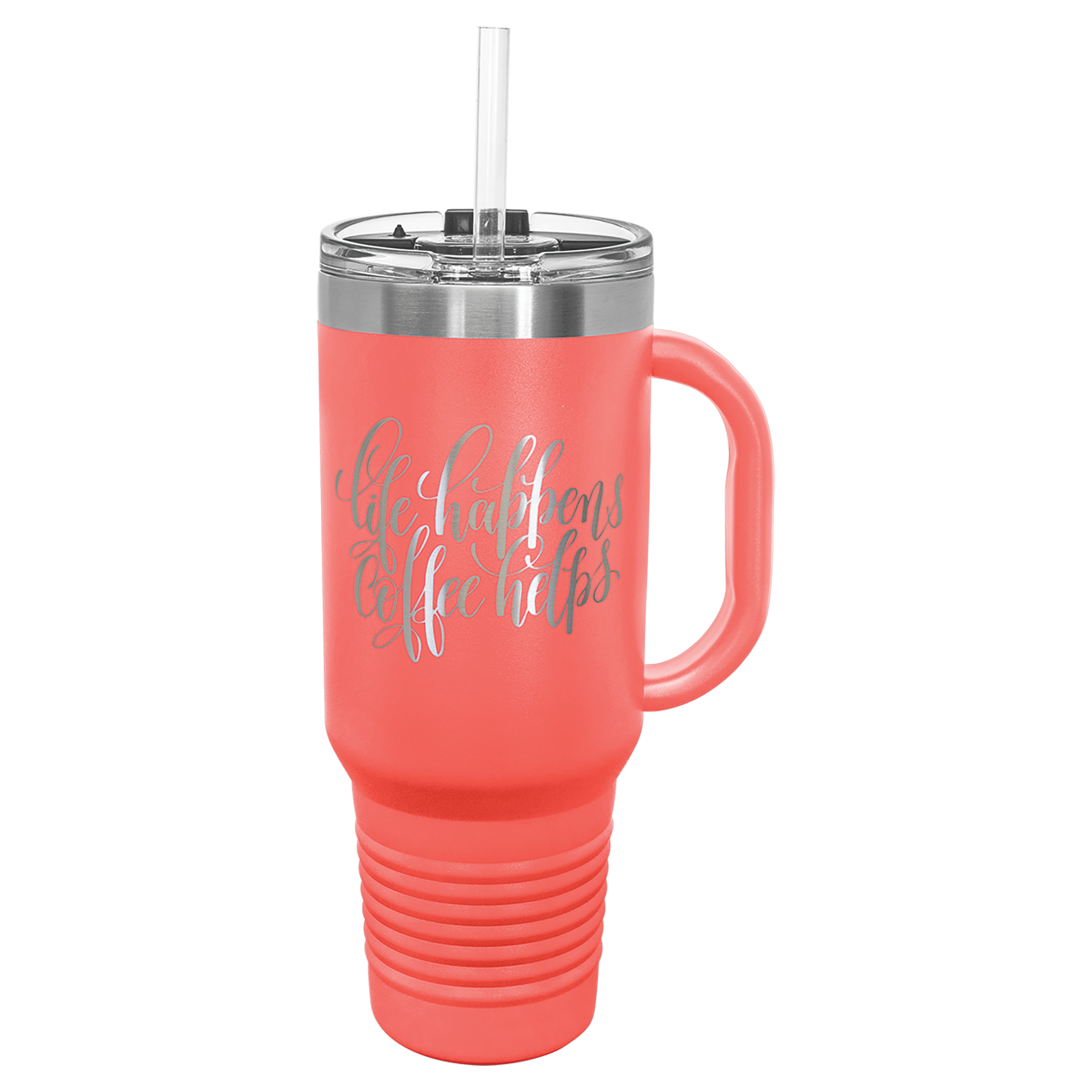 Polar Camel™ 40 oz. Travel Mug with Handle, Straw Included - Personalized